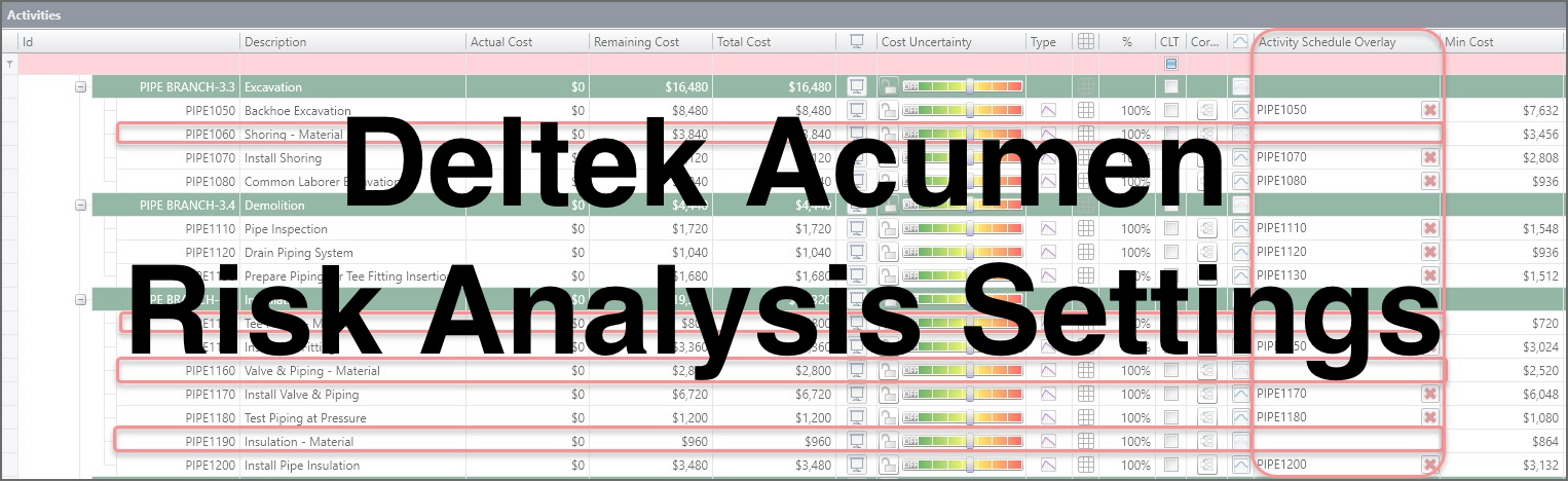deltek acumen风险分析设置