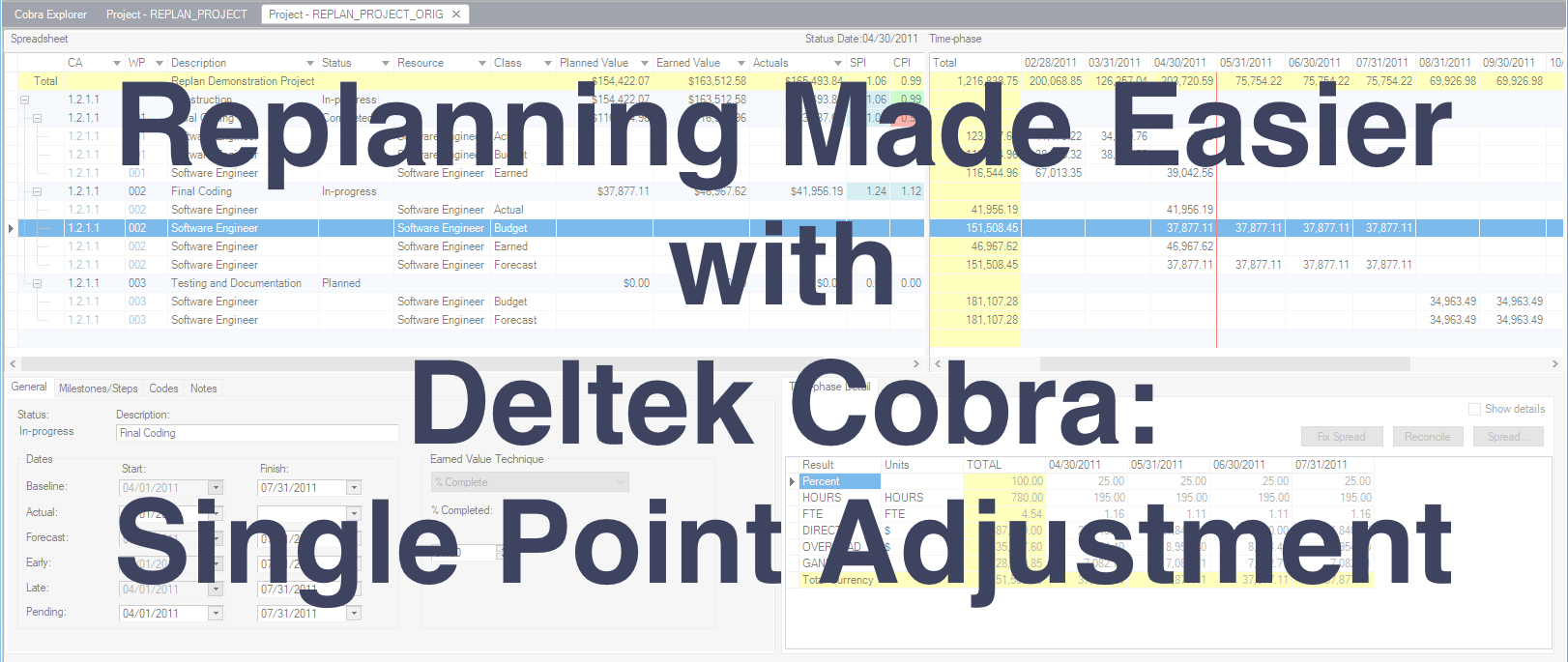 Deltek Cobra更容易重新掌握 - 单点调整